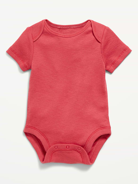 Cache-couche en tricot côtelé texturé à manches courtes pour bébé