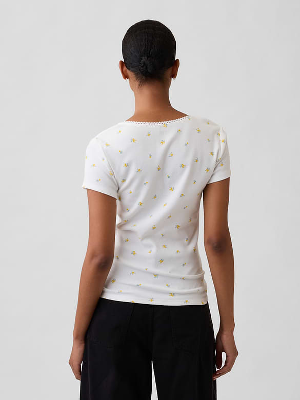 Ribbed Squareneck Top