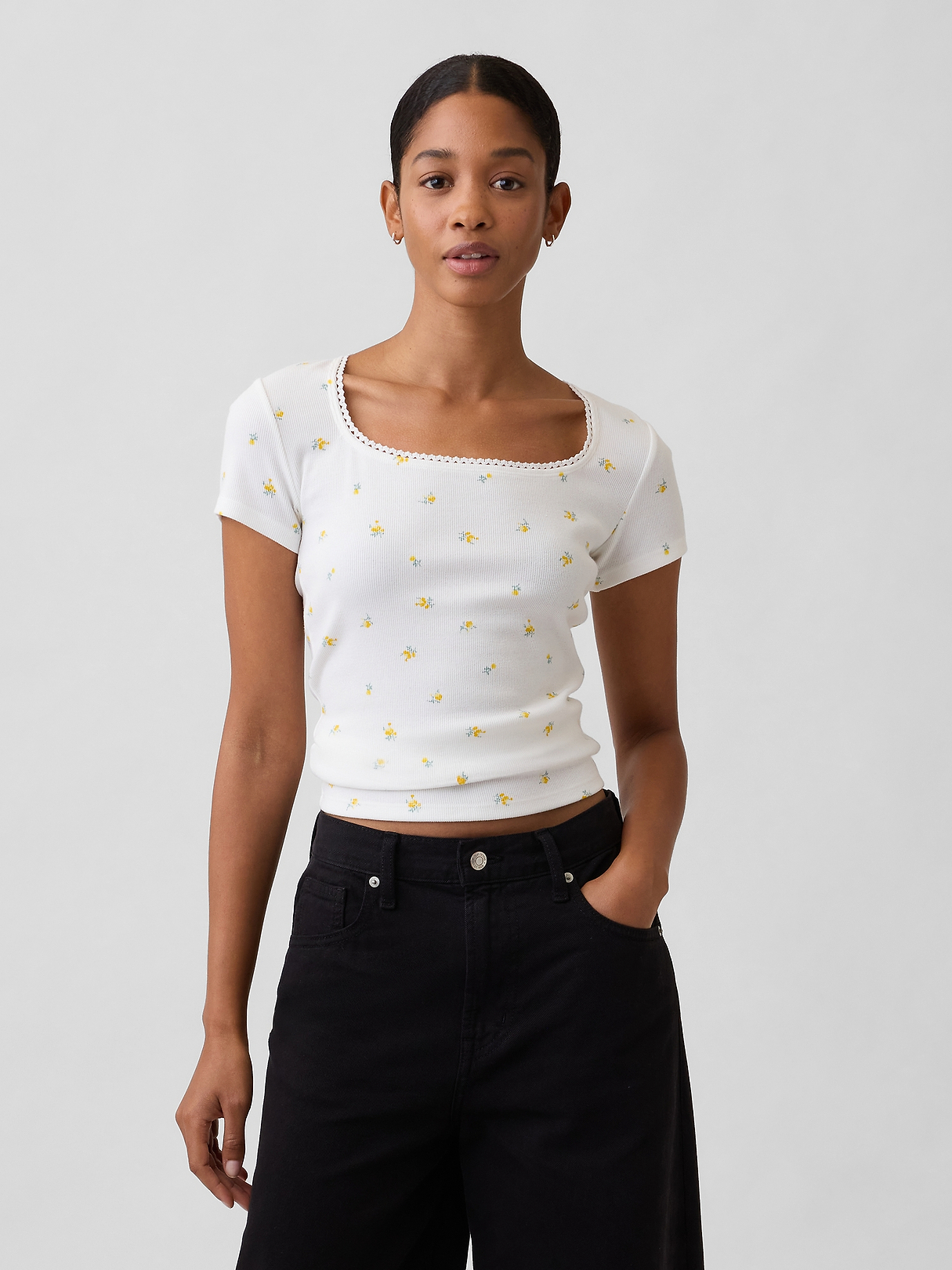 Ribbed Squareneck Top | Gap Factory
