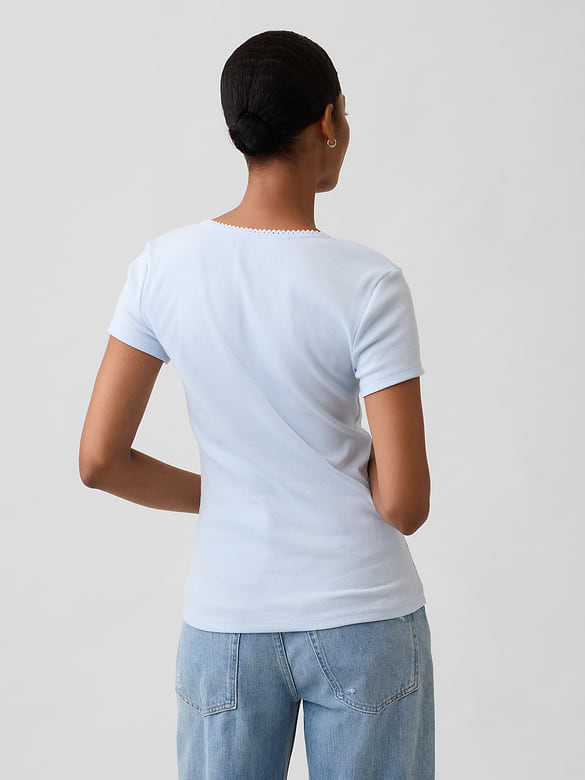 Ribbed Squareneck Top