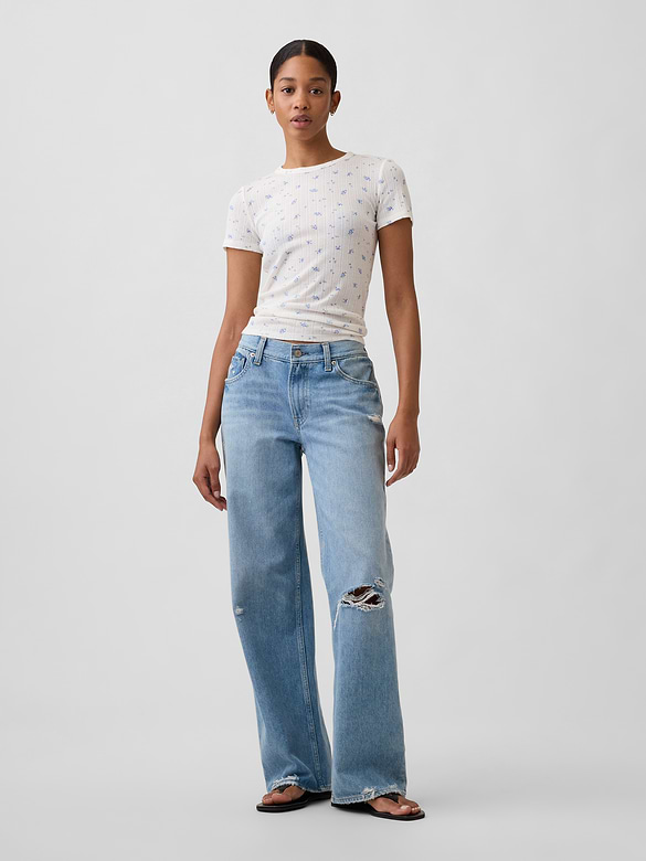 Essential Ribbed Pointelle T-Shirt