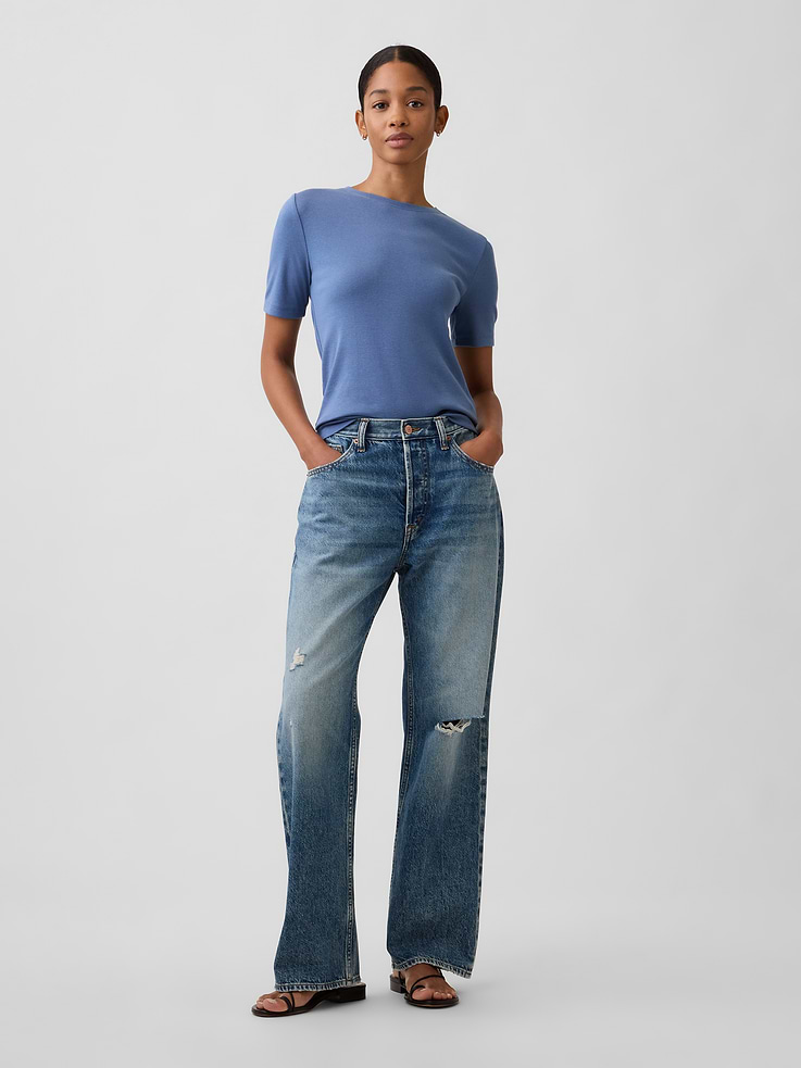 Image number 3 showing, Modern Ribbed Crewneck T-Shirt