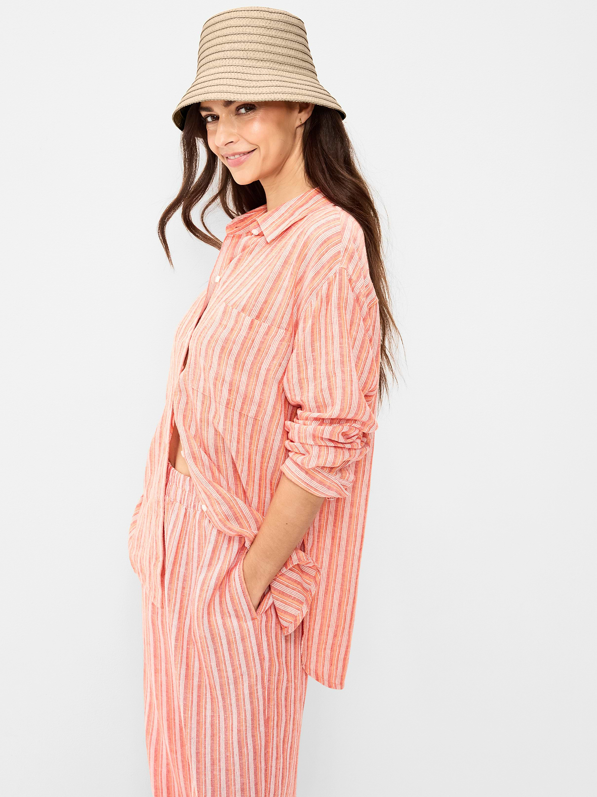 Image number 1 showing, Straw Bucket Hat for Women