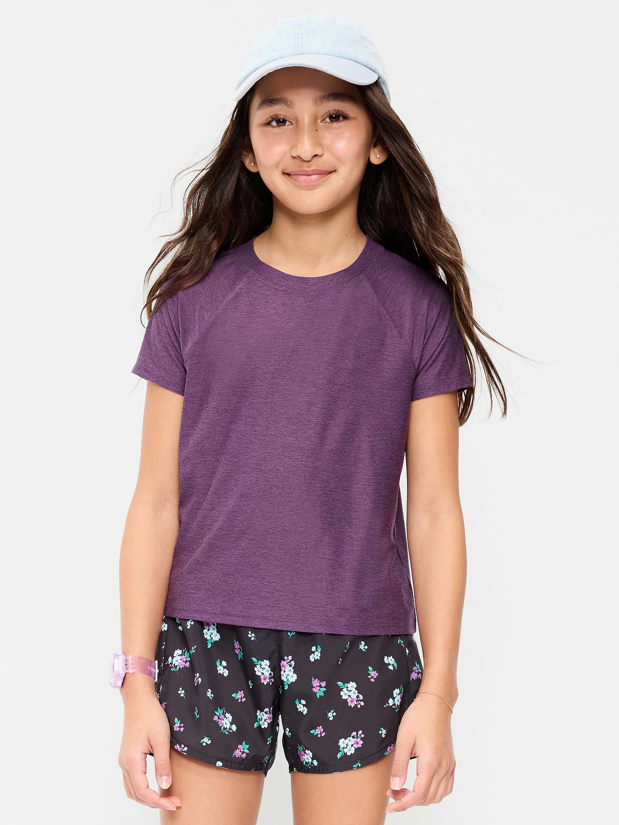 Image 1 of 5, Keep ‘em moving in Old Navy Sport's CloudMotion: A lightweight, drapey fabric with an ultra-soft, cloud-like feel., crew neck, short sleeves, Product #879497