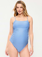Image 1 of 2, straight neckline, adjustable straps, ruched detail at sides, removable pads, Product #890937