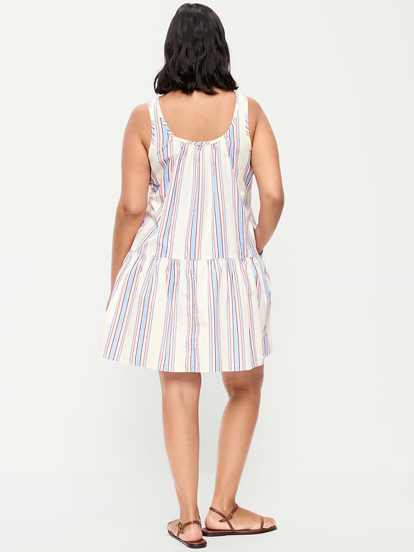 Sleeveless Scoop-Neck Mini Swing Dress