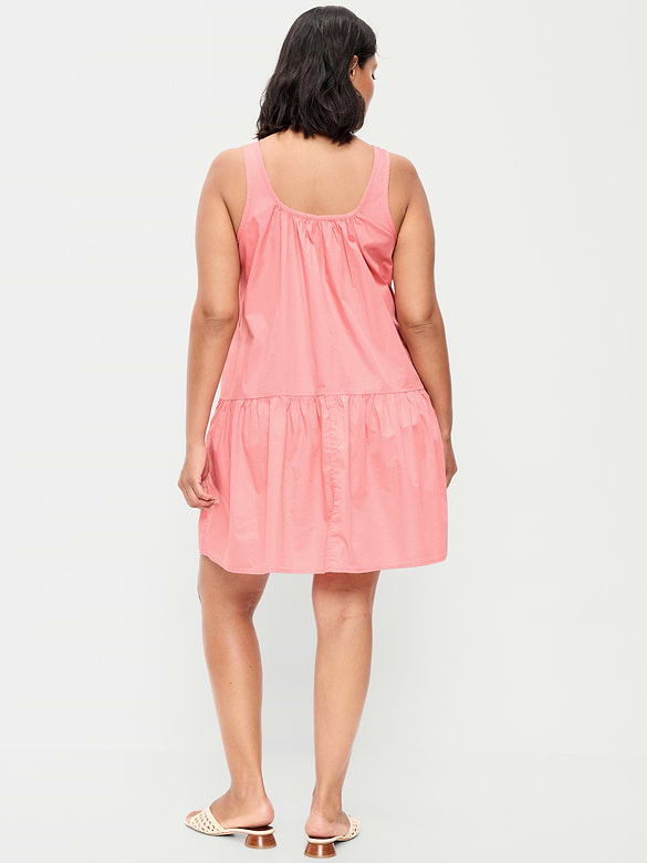 Sleeveless Drop-Waist Swing Mini Dress