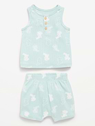 Image number 4 showing, Henley Tank Top and Shorts Set for Baby