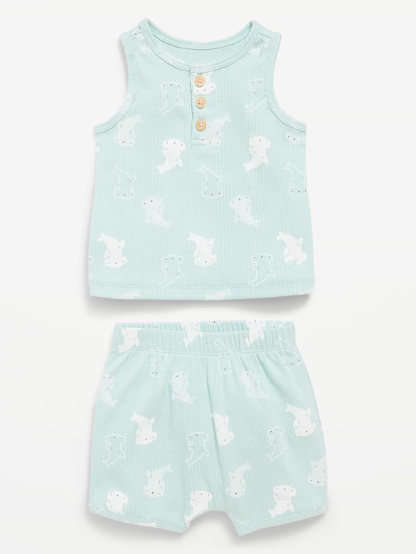 Henley Tank Top and Shorts Set for Baby
