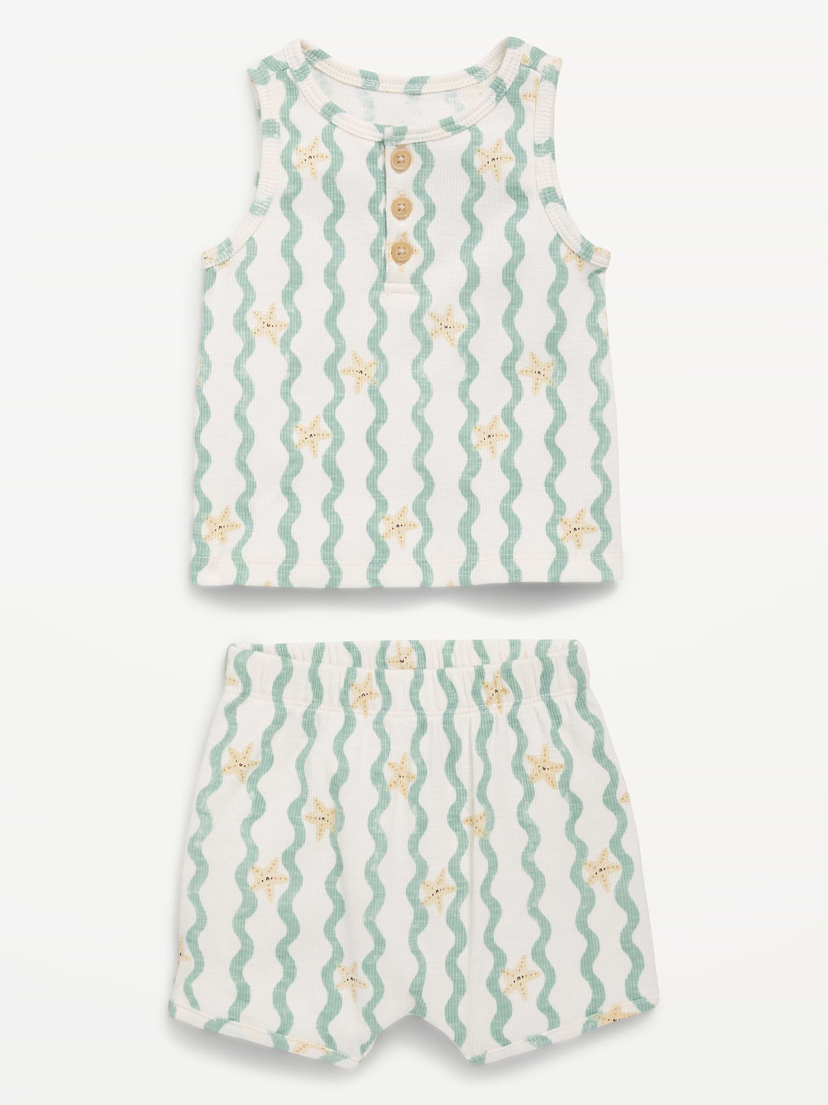Image number 2 showing, Henley Tank Top and Shorts Set for Baby