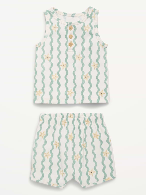 Henley Tank Top and Shorts Set for Baby