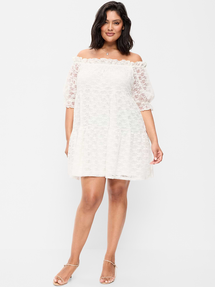 Image number 7 showing, Off-The-Shoulder Lace Mini Dress