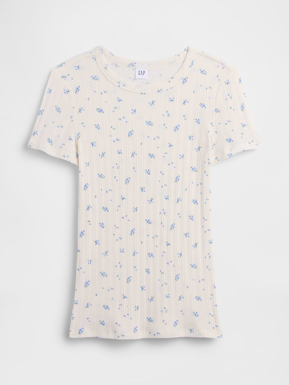 Essential Ribbed Pointelle T-Shirt