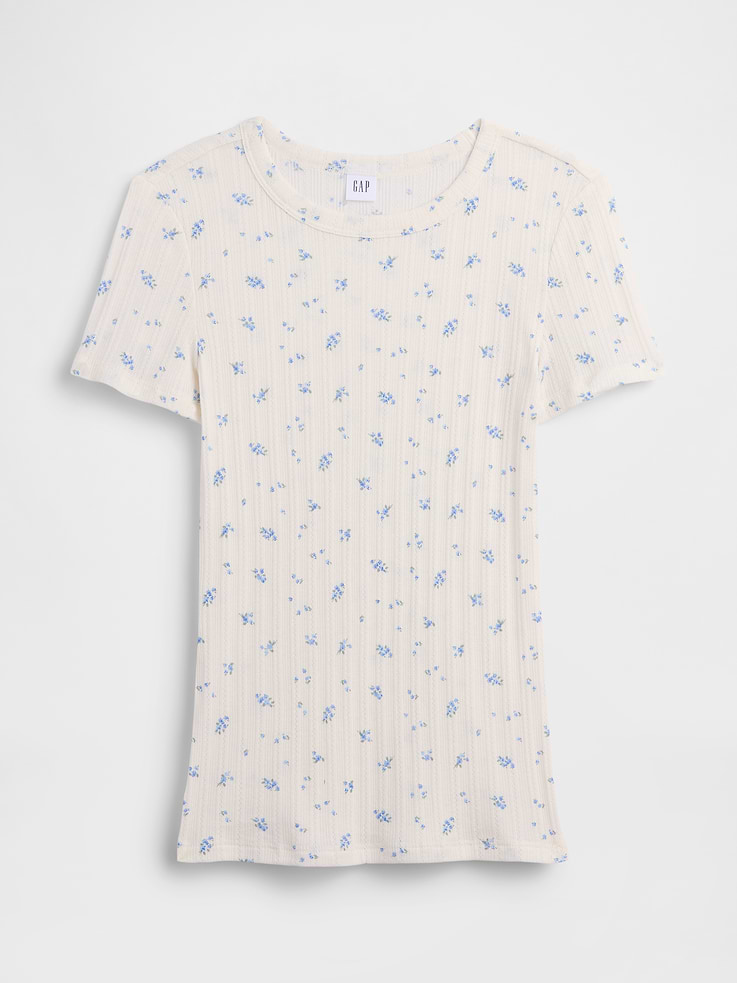 Image number 5 showing, Essential Ribbed Pointelle T-Shirt