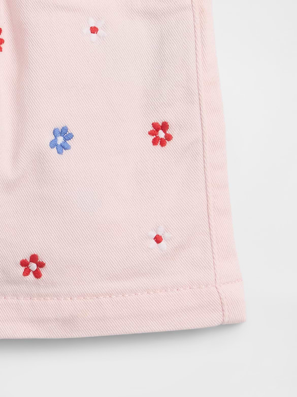 babyGap Pull-On Embroidered Mom Jean Shorts