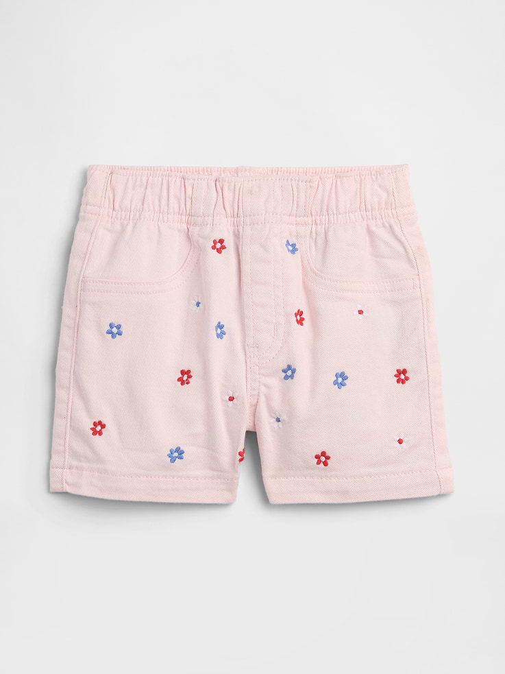 Image number 1 showing, babyGap Pull-On Embroidered Mom Jean Shorts