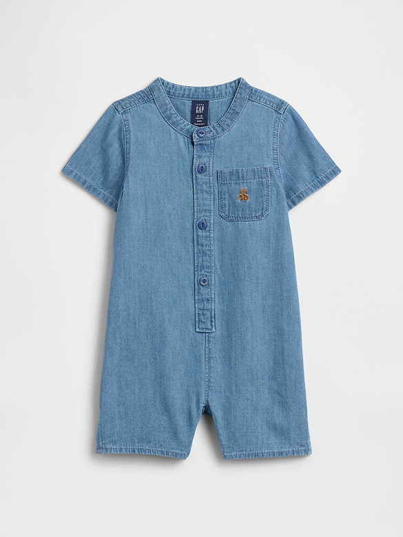 Baby Brannan Bear Denim Romper