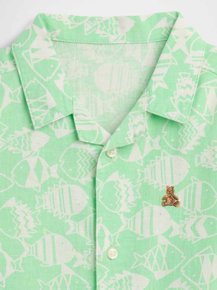 Image number 3 showing, babyGap Brannan Bear Linen-Blend Vacay Shirt