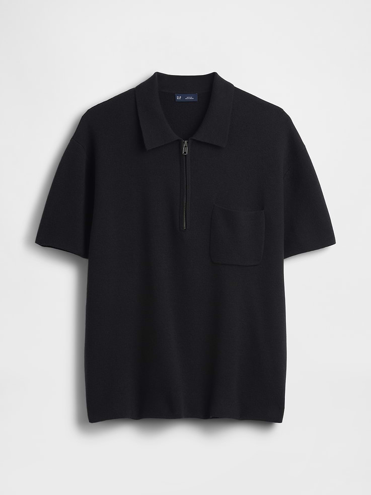 Image number 5 showing, Oversized Quarter-Zip Pocket Polo Sweater