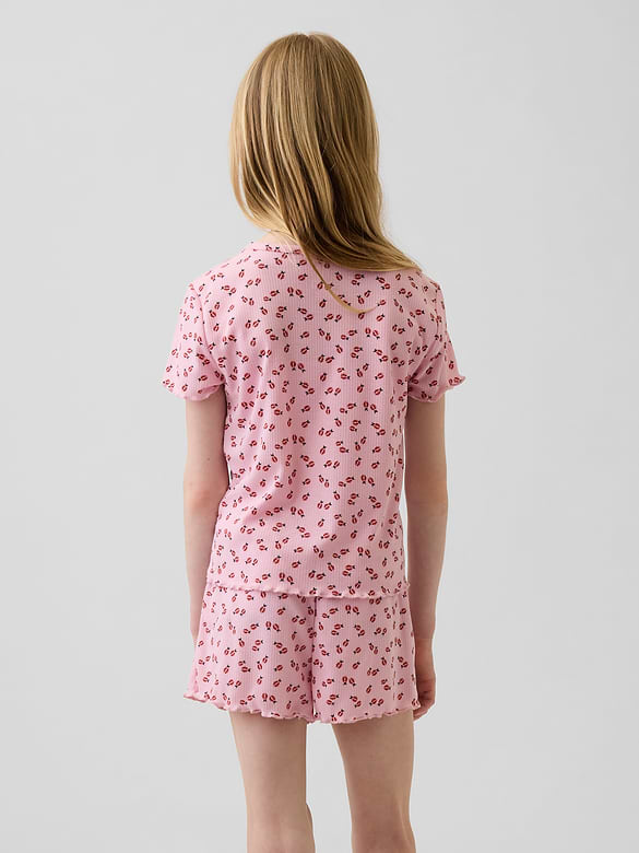 Kids Recycled Rib PJ Short Set