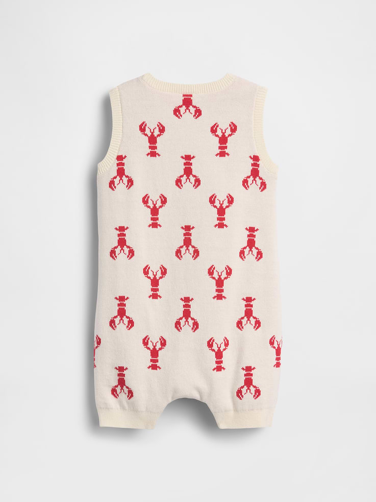 Image 2 of 2, Baby Lobster Sweater Shorty One-Piece
