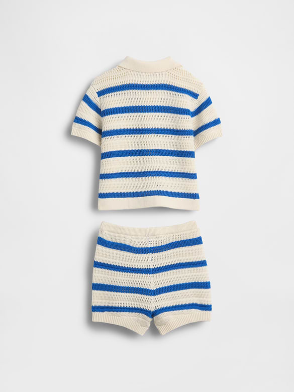 Baby Crochet Stripe Outfit Set