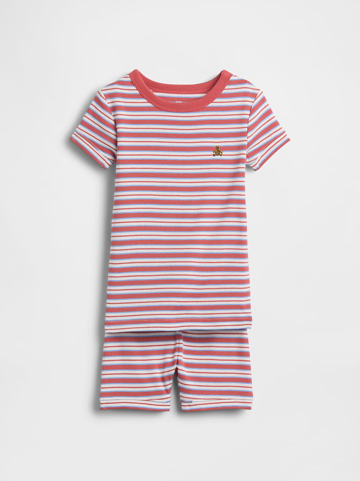 Image number 3 showing, Baby & Toddler Organic Brushed Cotton Stripe PJ Short Set