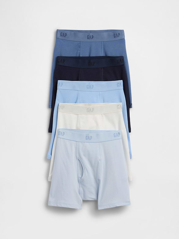 Kids Organic Stretch Cotton Logo Boxer Briefs (5-Pack)