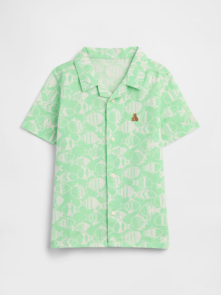 Image number 1 showing, babyGap Brannan Bear Linen-Blend Vacay Shirt