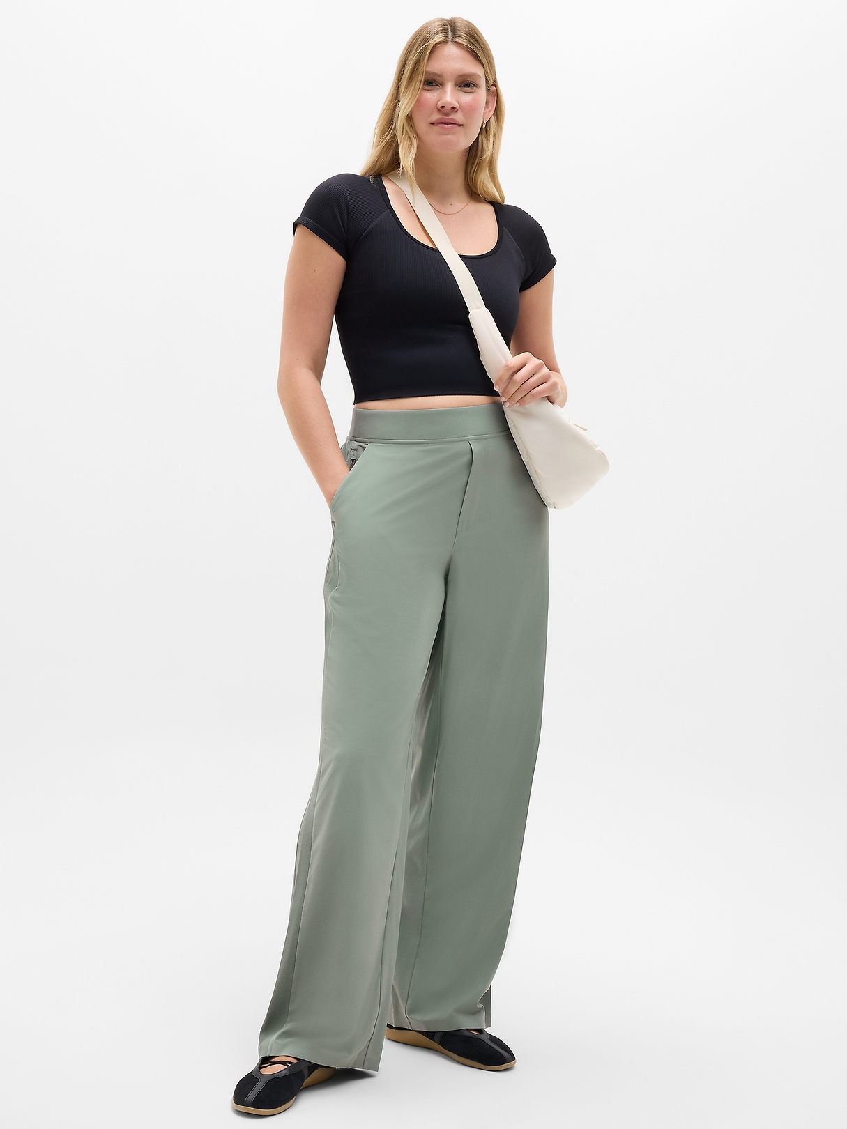 Brooklyn Mid Rise Wide Leg Pant | Athleta