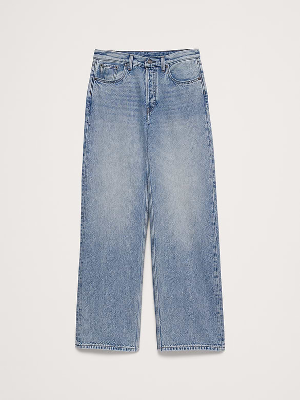 Mid-Rise Baggy-Straight Lightweight Jean