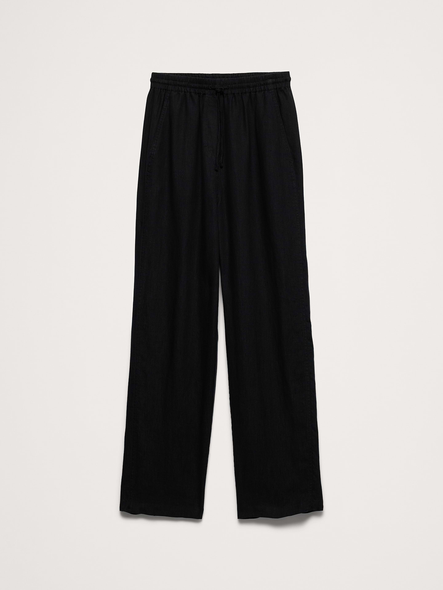 L'image numéro 4 présente Pantalon droit à taille extensible en lin Escapade