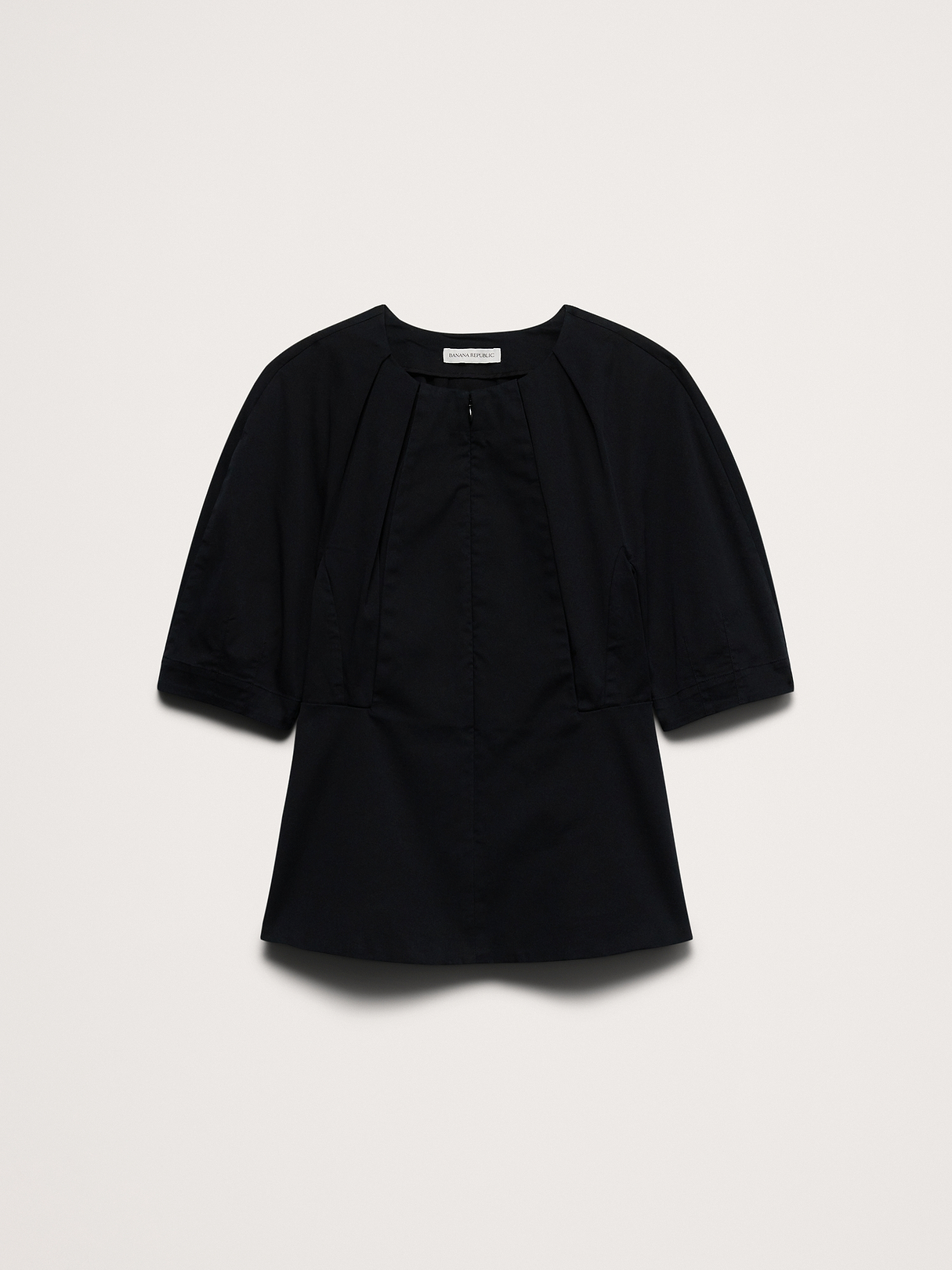 Soft Cotton Zip-Neck Top | Banana Republic