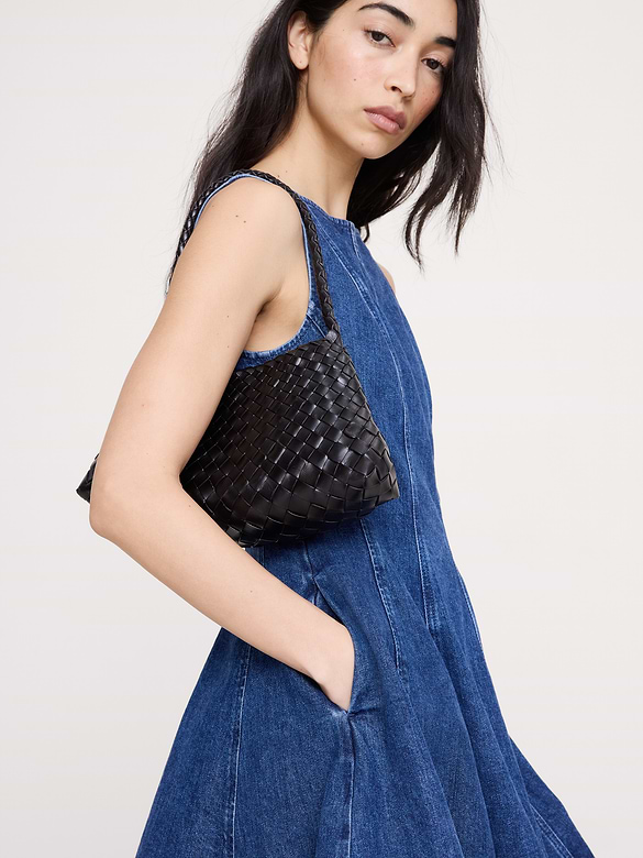 Paneled Denim Mini Dress