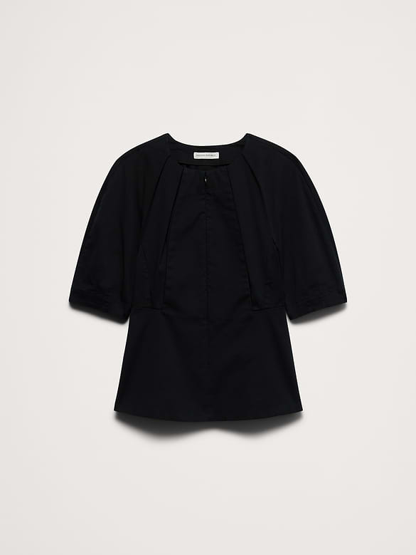 Soft Cotton Zip-Neck Top