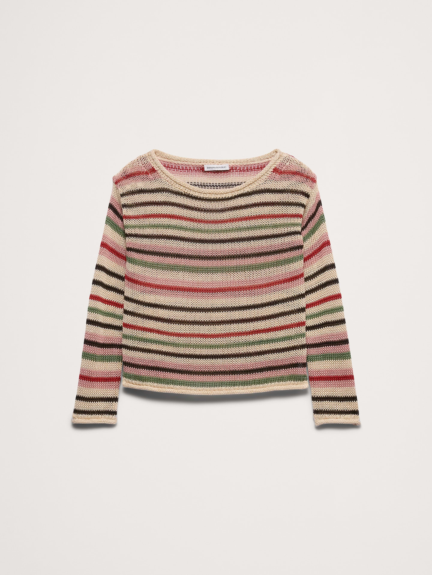 Image 6 of 6, Heirloom Linen Boatneck Sweater
