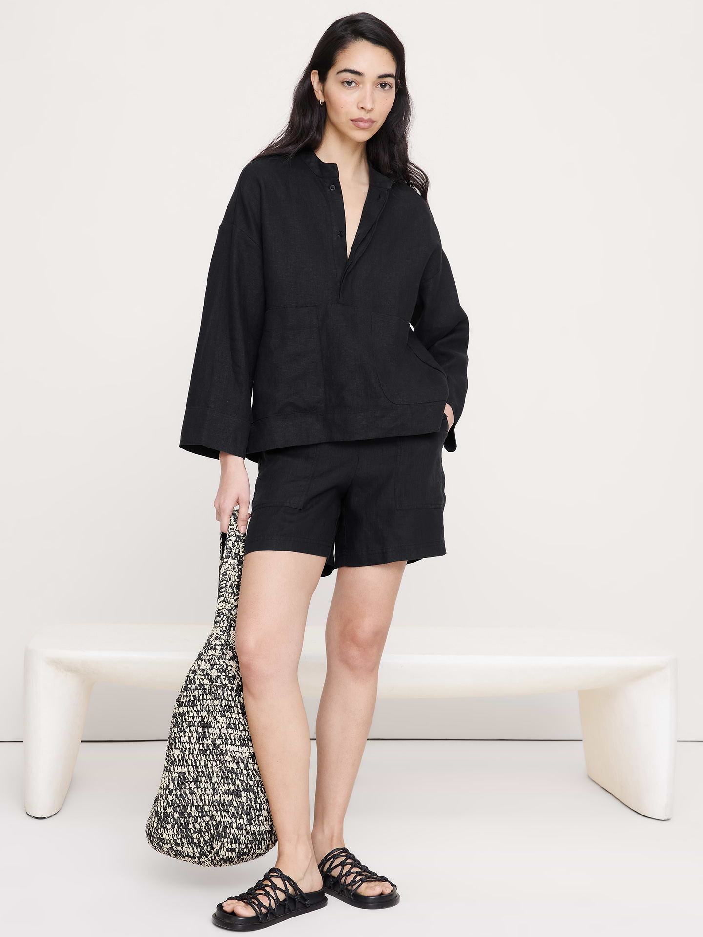 Image number 1 showing, Linen Popover Top