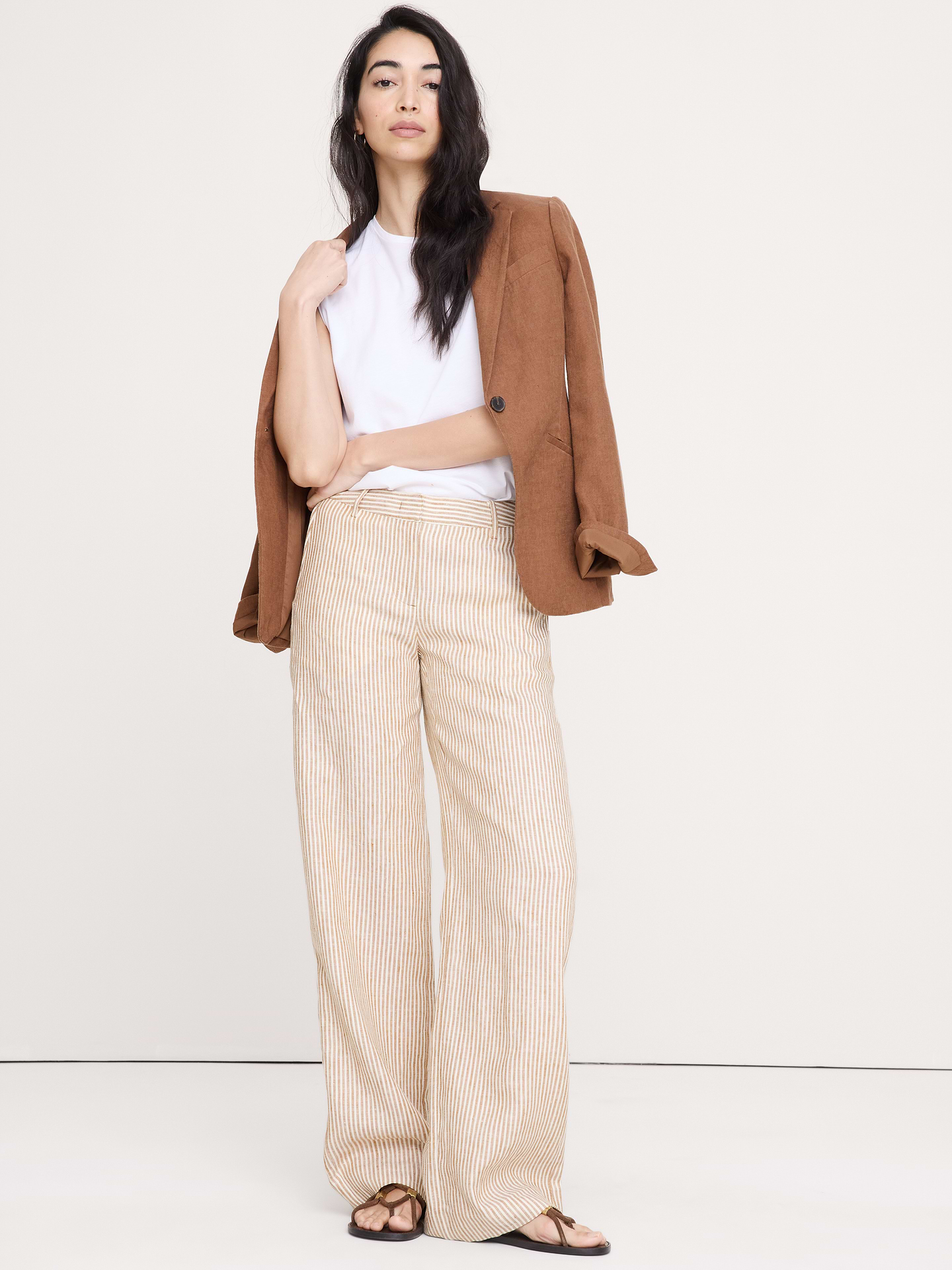 Image number 1 showing, The Everyday Wide-Leg Pant in Linen