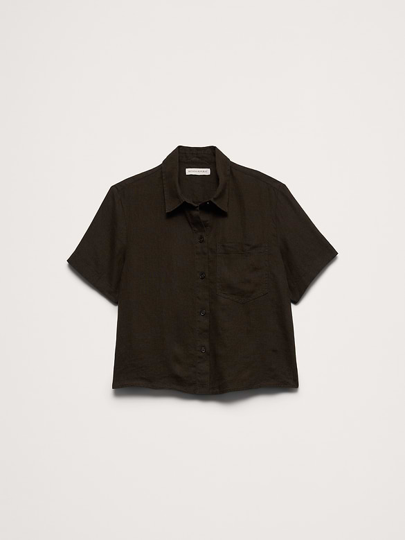 The Boxy Crop Shirt in Linen