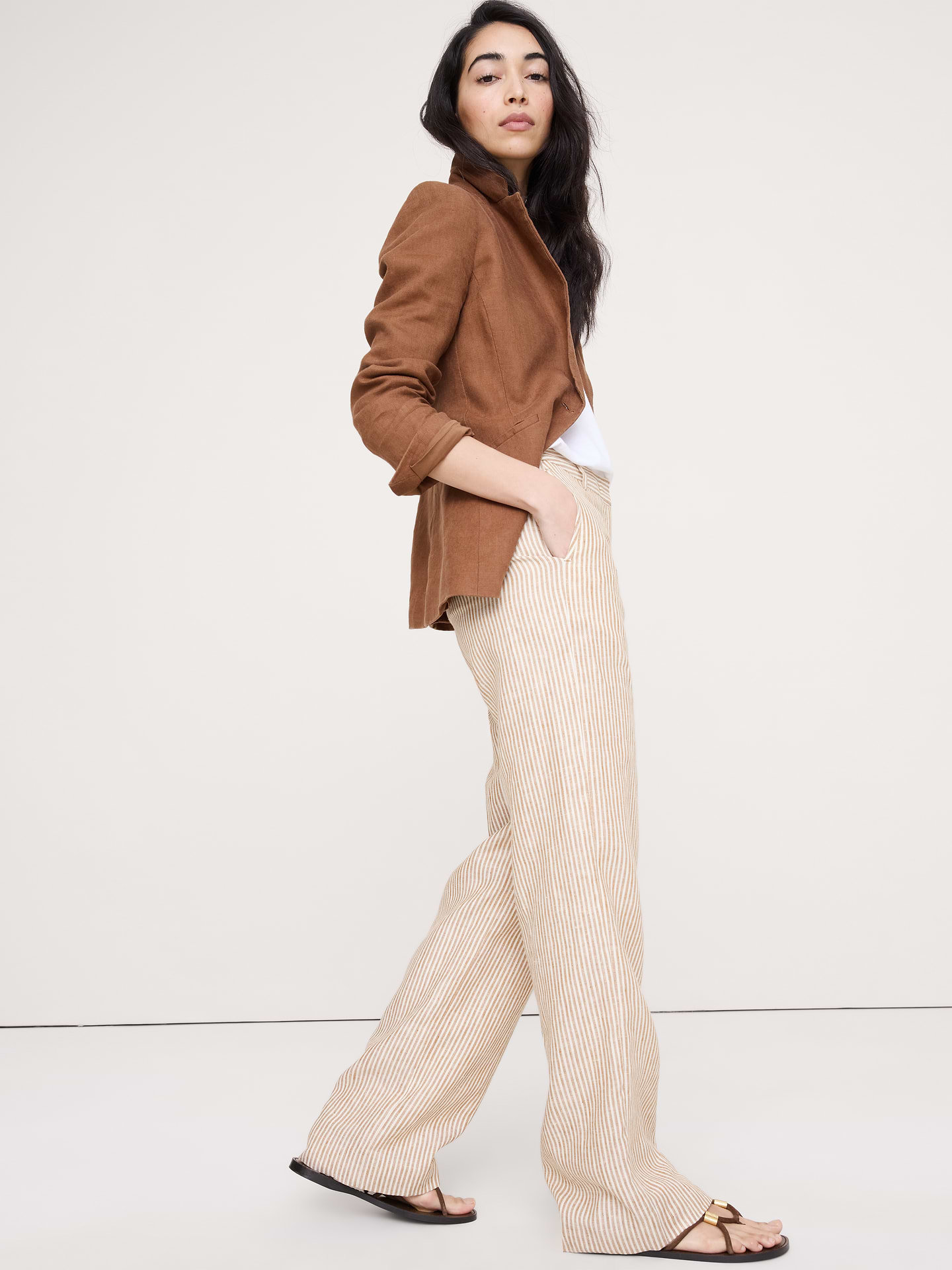 Image number 3 showing, The Everyday Wide-Leg Pant in Linen