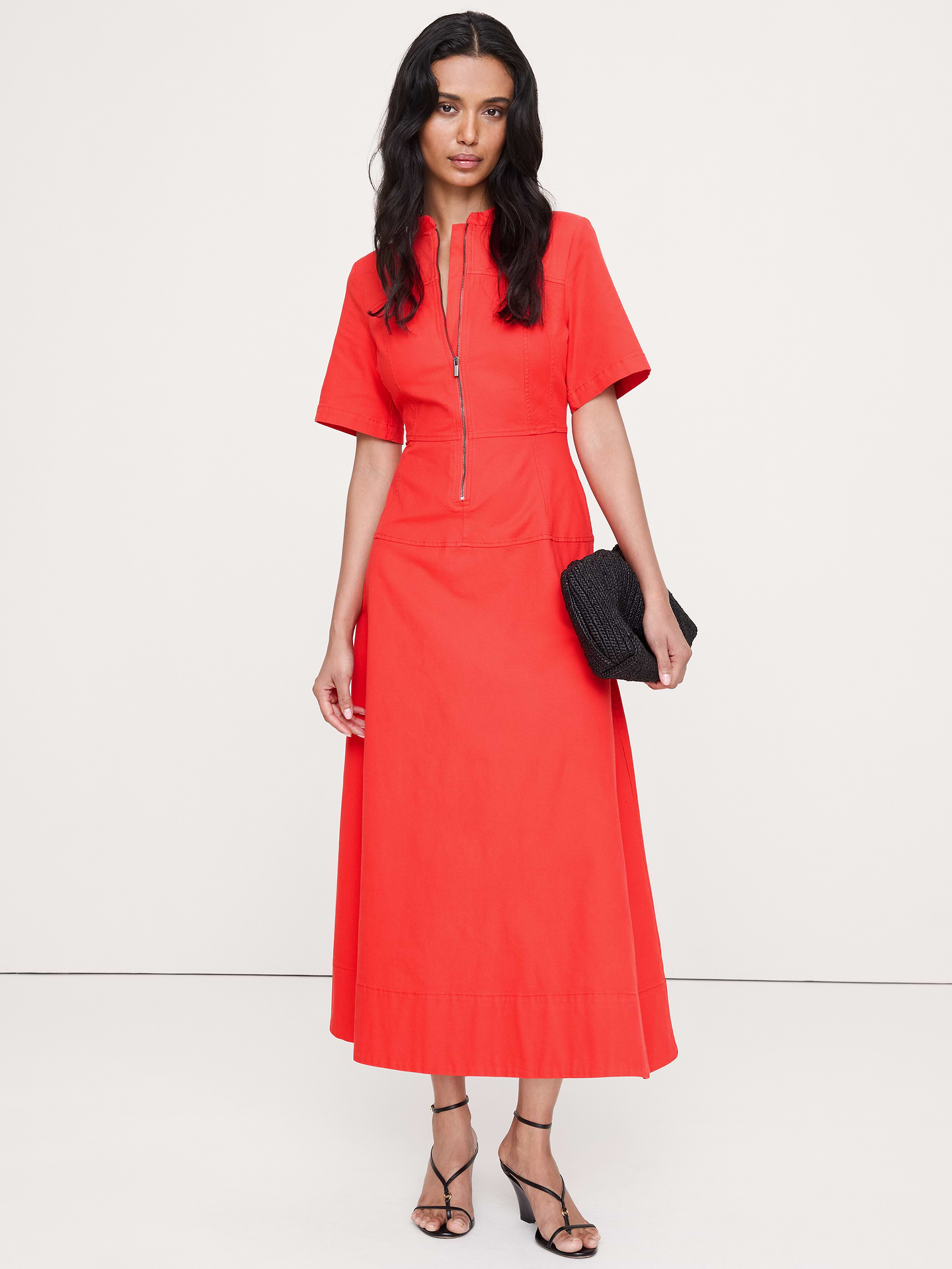 Image number 1 showing, Cotton Canvas Zip-Front Dress