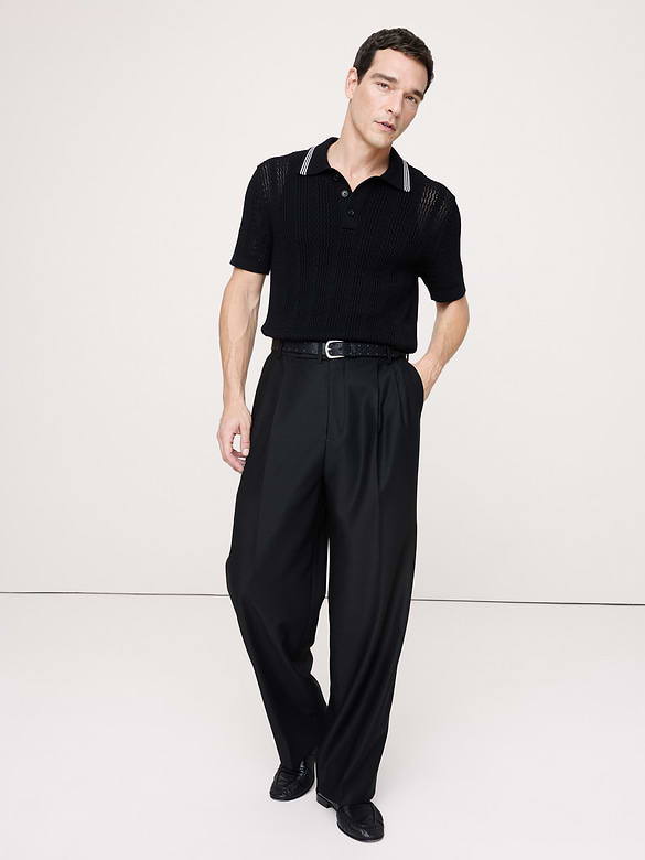 Cotton Zig-Zag Sweater Polo