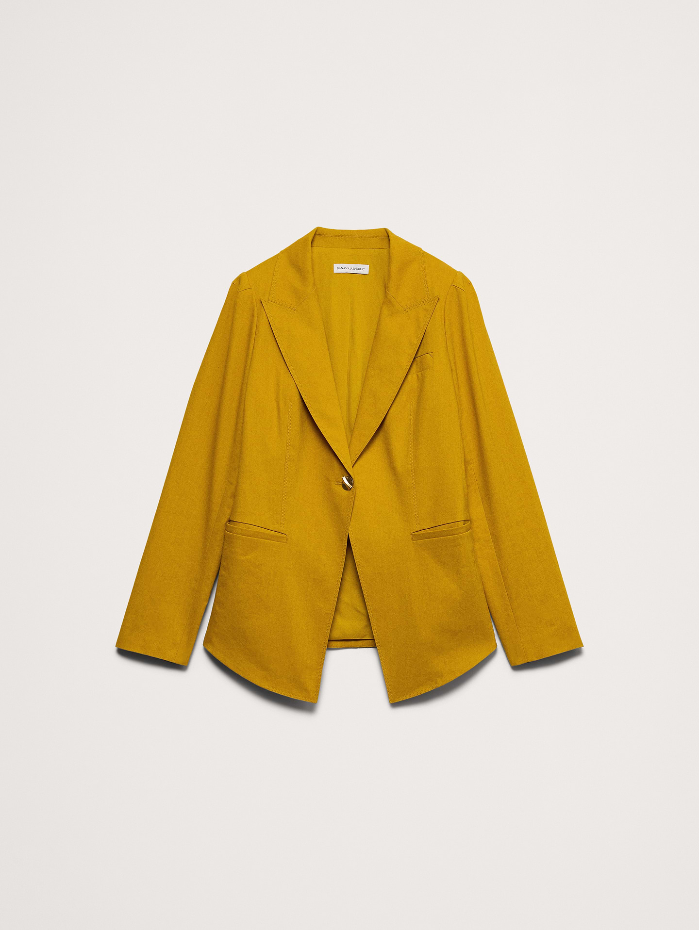 L'image numéro 5 présente Blazer long en lin et viscose extensible