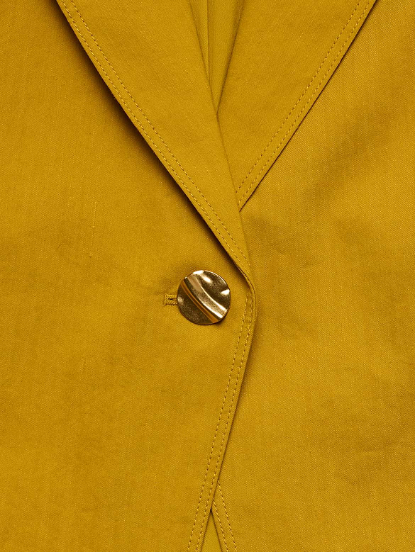 Stretch Linen-Viscose Long Blazer