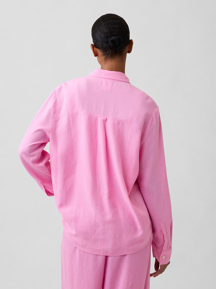 Image 2 of 5, Linen-Blend Easy Shirt