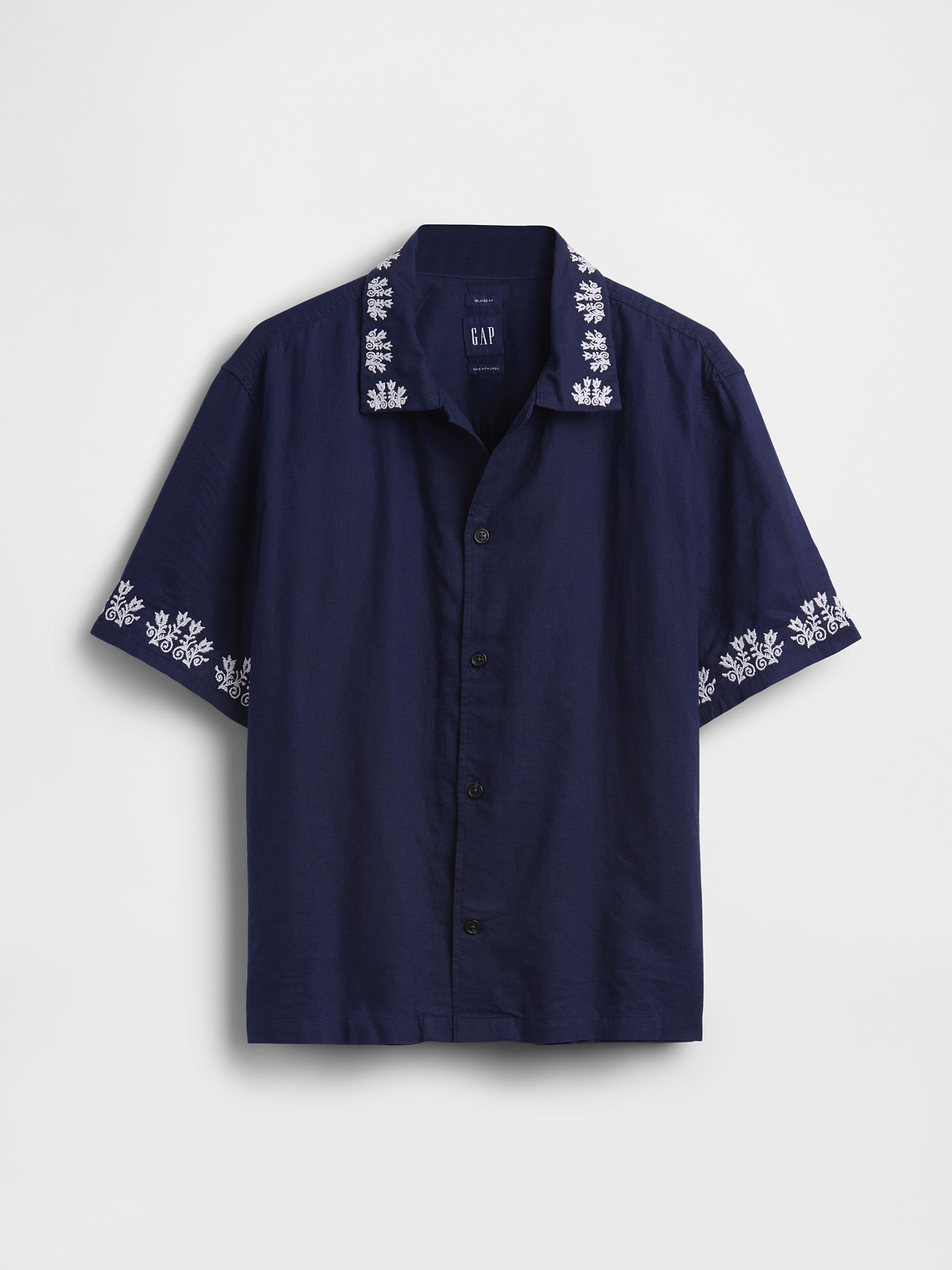 Linen-Cotton Relaxed Straight-Hem Shirt | Gap