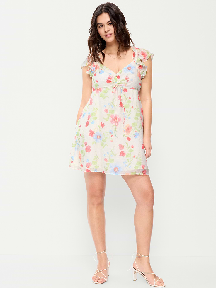Image number 7 showing, Flutter-Sleeve Fit & Flare Mini Dress