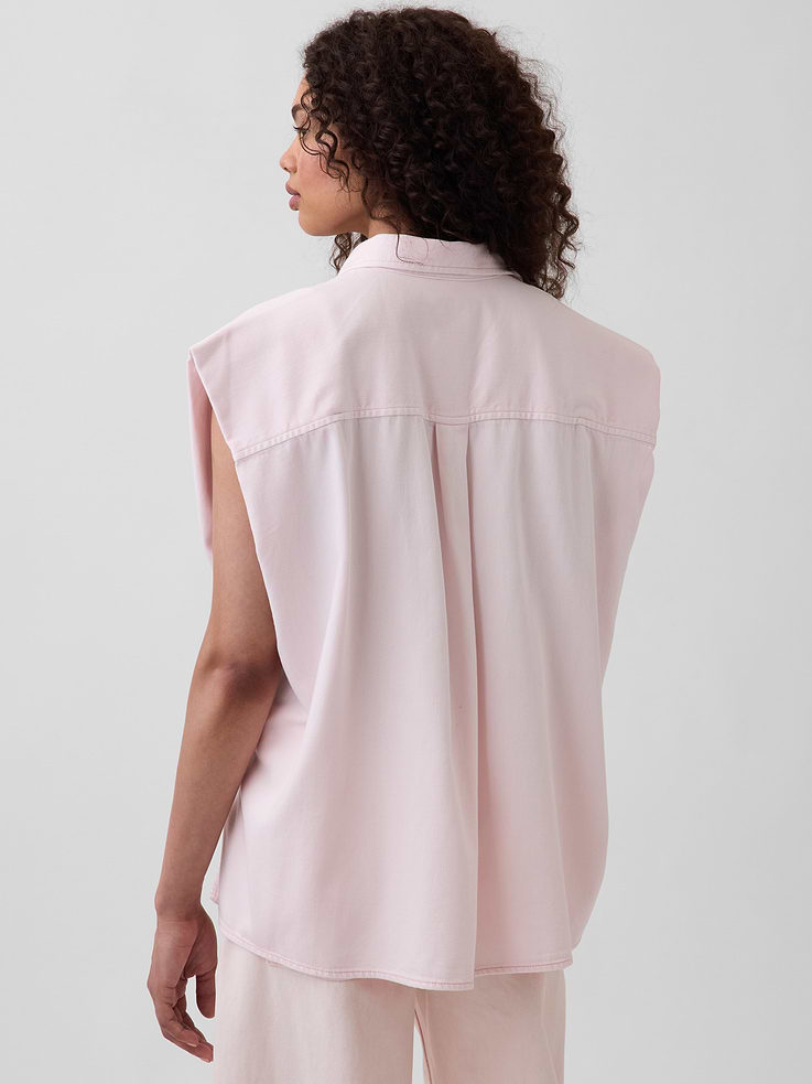 Image number 3 showing, Gap × HFR UltraSoft Denim Wide-Shoulder Shirt by Nicole Benefield Portfolio