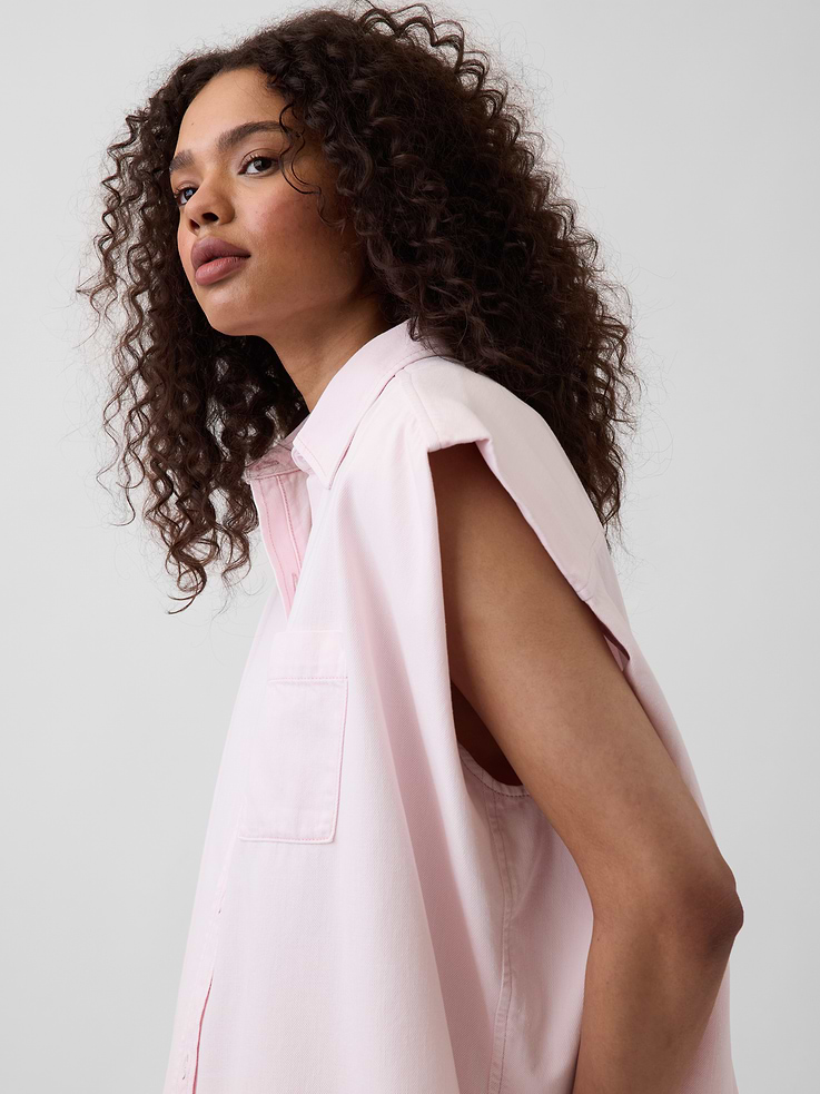 Image number 2 showing, Gap × HFR UltraSoft Denim Wide-Shoulder Shirt by Nicole Benefield Portfolio