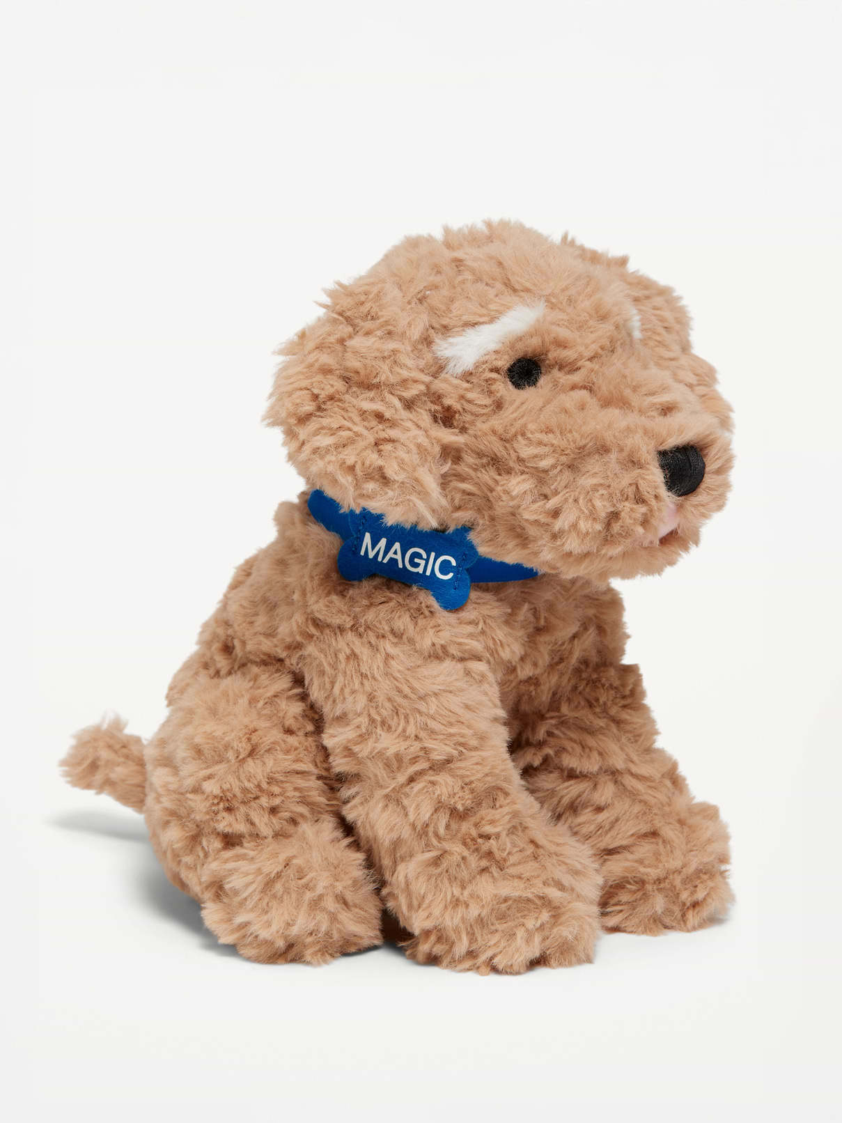 Image 1 of 1, Old Navy’s iconic mascot, Magic the Dog—now available in Encore Market. A soft, plush cuddly toy that’s also machine washable., Soft plush ears and tail., Blue collar with name tag., Non-refundable. Regular shipping fees apply., Product #909506
